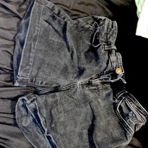 black Jean shorts